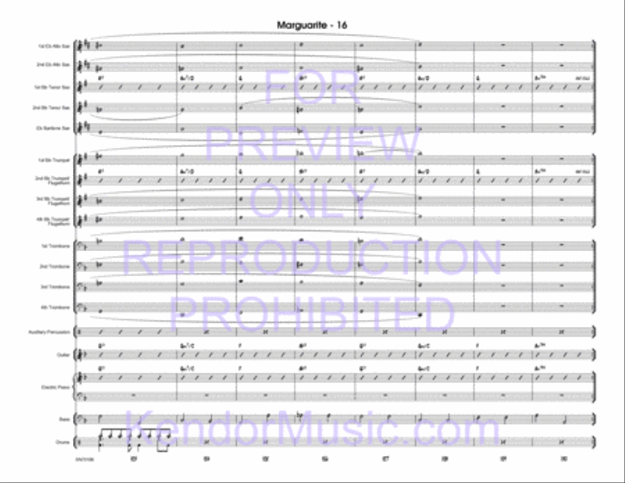 Marguarite (Full Score) Jazz Ensemble scores gallery preview page 17