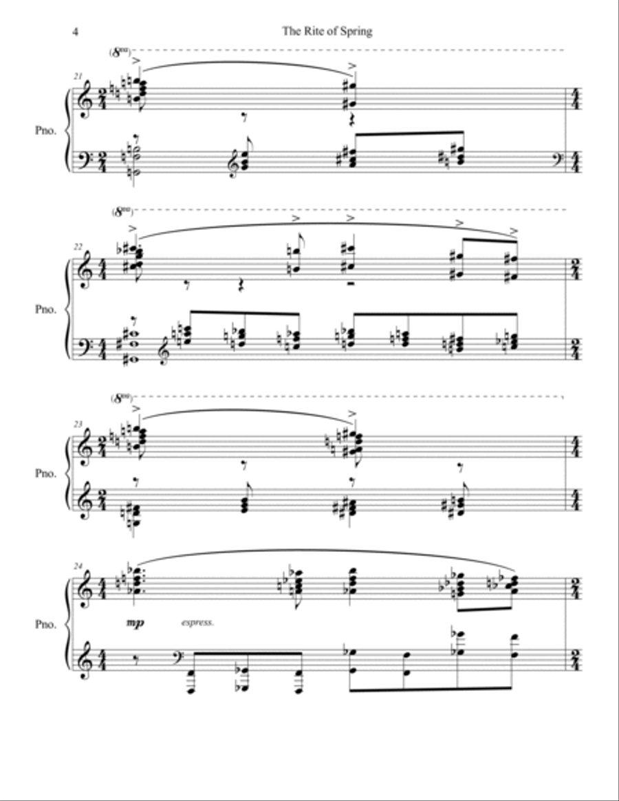 The Rite of Spring Part Two The Sacrifice Piano Solo scores gallery preview page 5