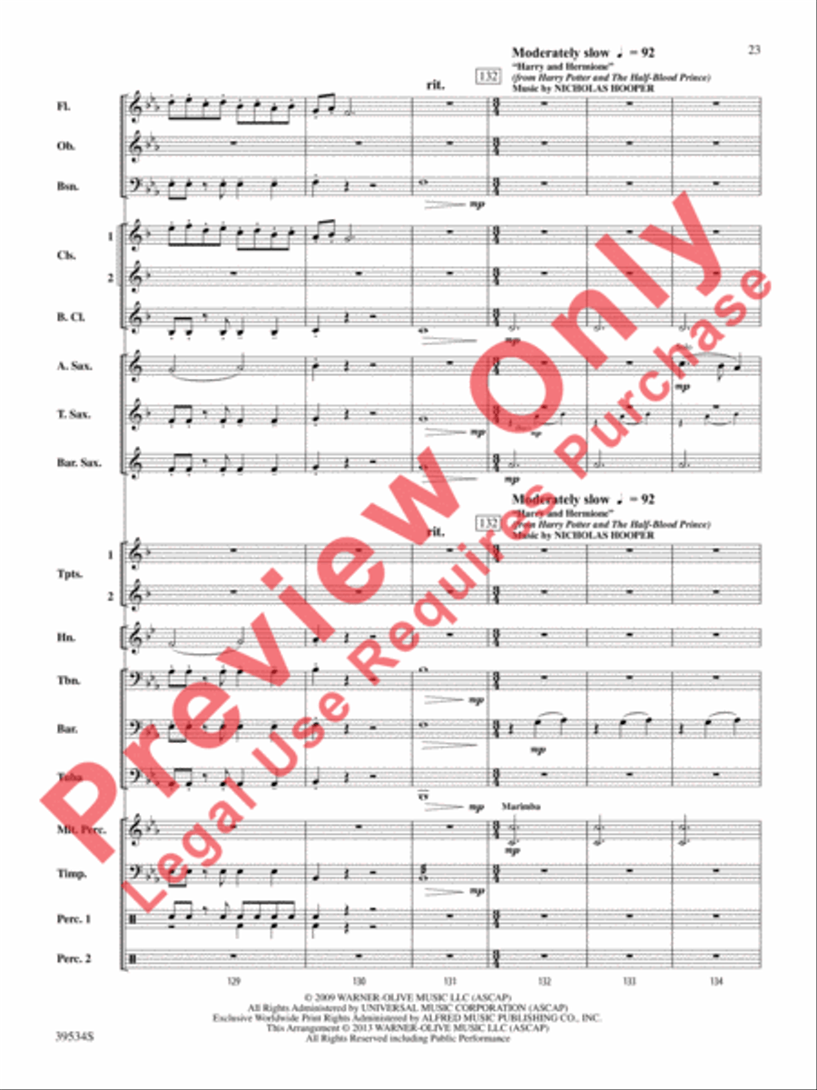 The Magic of Harry Potter Concert Band scores gallery preview page 24