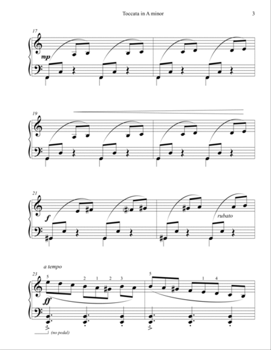 Toccata in A minor (Racing Against Time) Piano Method scores gallery preview page 3