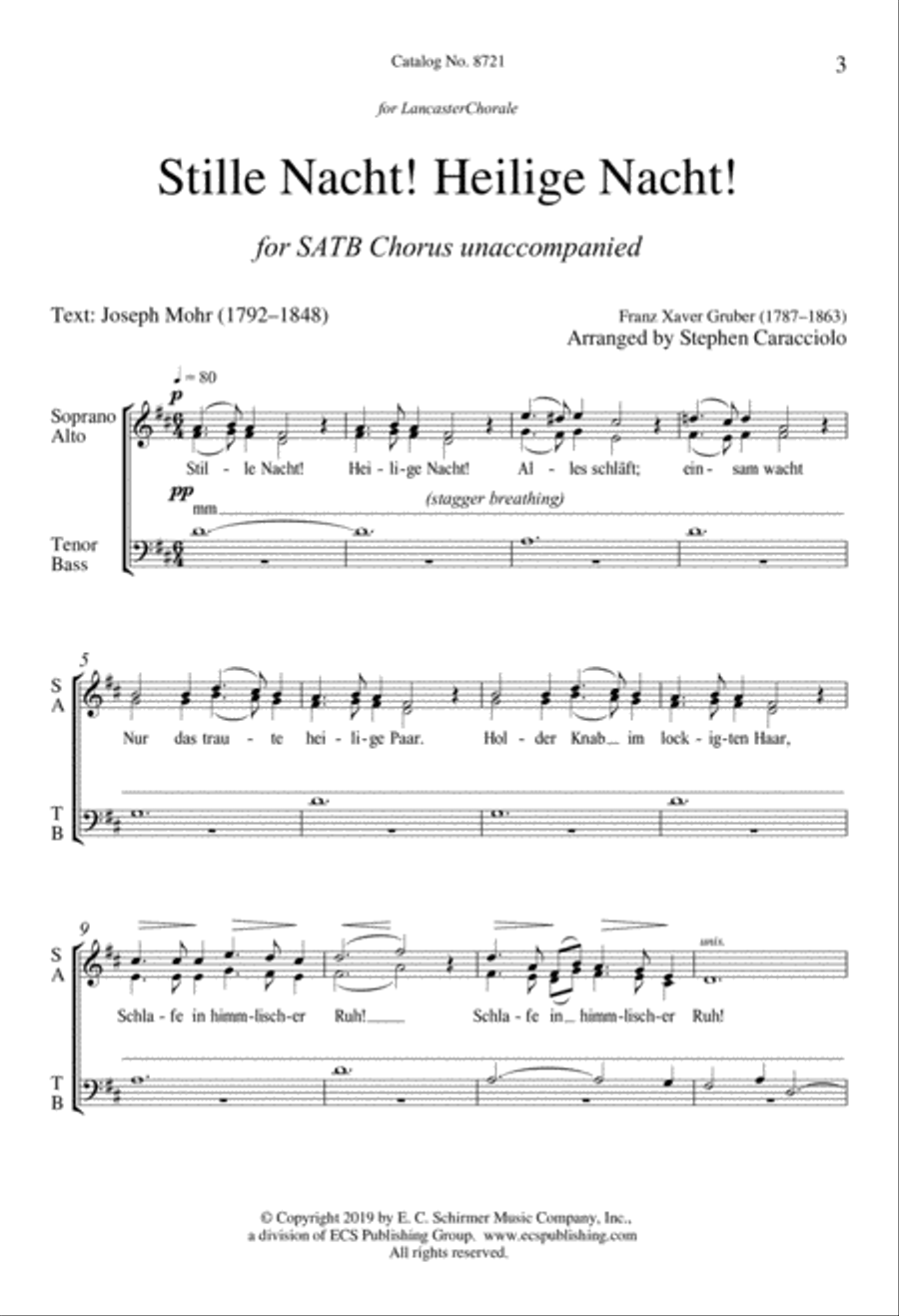 Stille Nacht! Heilige Nacht! 4-Part scores gallery preview page 3