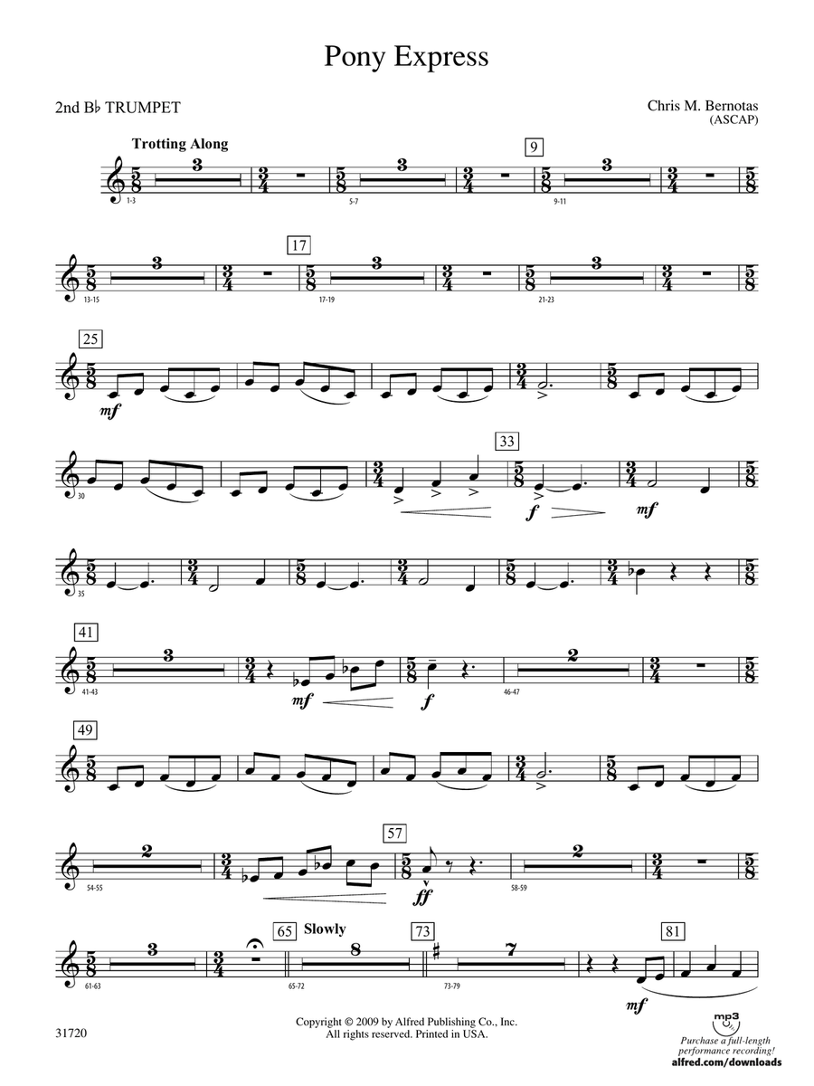 Pony Express: 2nd B-flat Trumpet