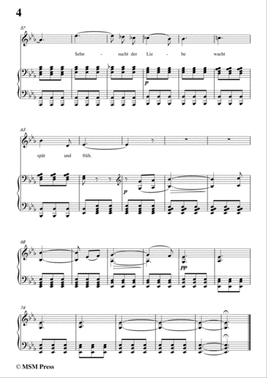 Schubert-Sehnsucht der Liebe(Love's Yearning), D.180,in c minor,for Voice&Piano Voice scores gallery preview page 6