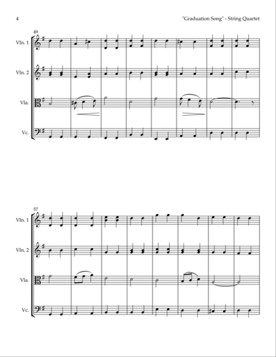 "Graduation Song" from Pomp and Circumstance March No. 1, Op. 39, No. 1