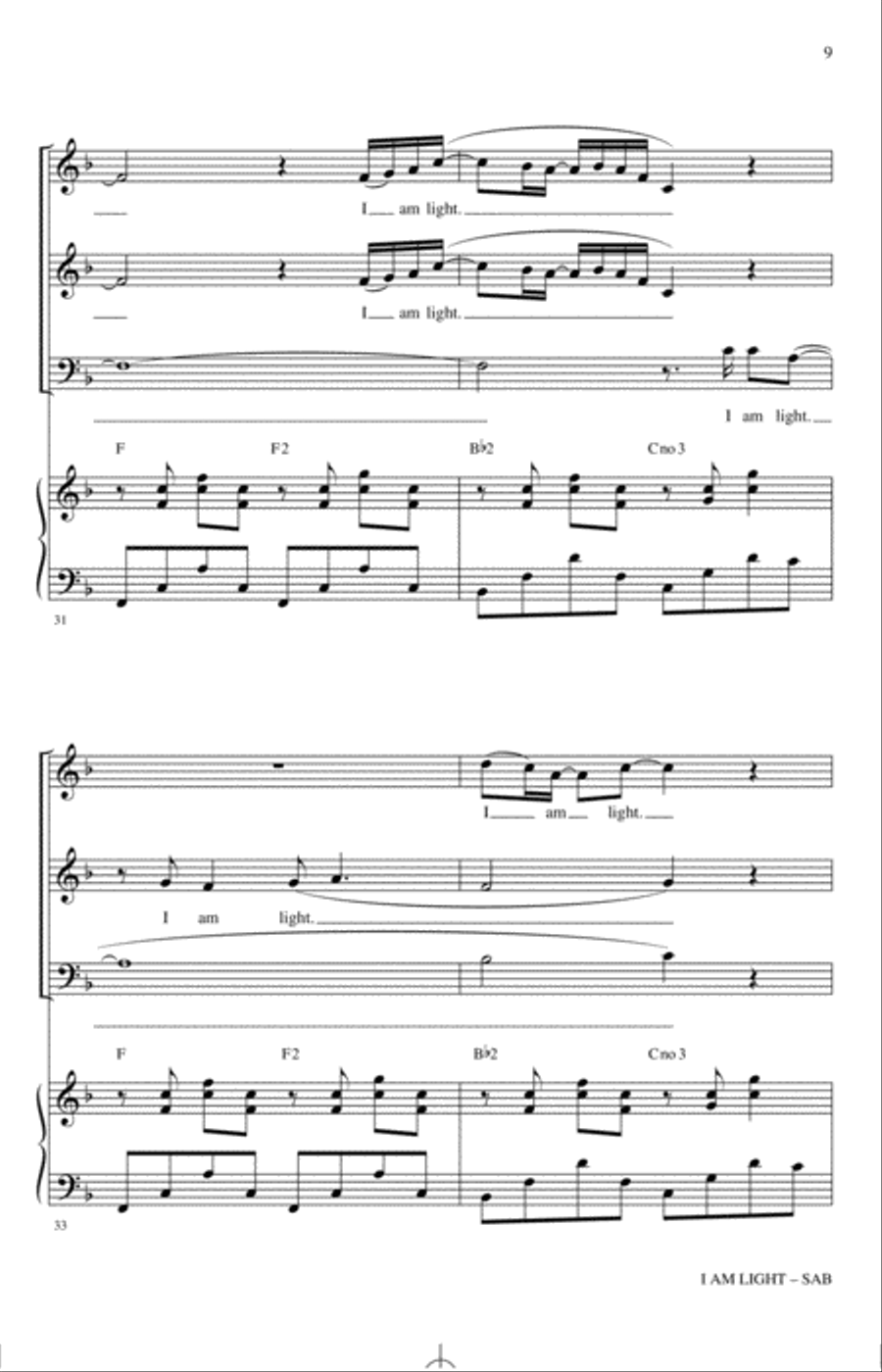 I Am Light (arr. Mark Hayes and Kimberly Lilley) 3-Part scores gallery preview page 8