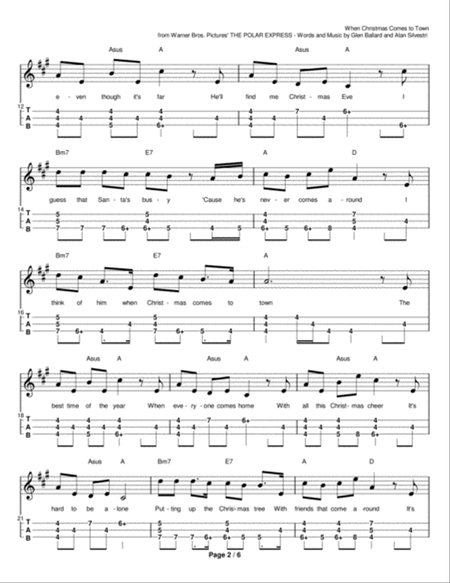 When Christmas Comes To Town Dulcimer scores gallery preview page 3