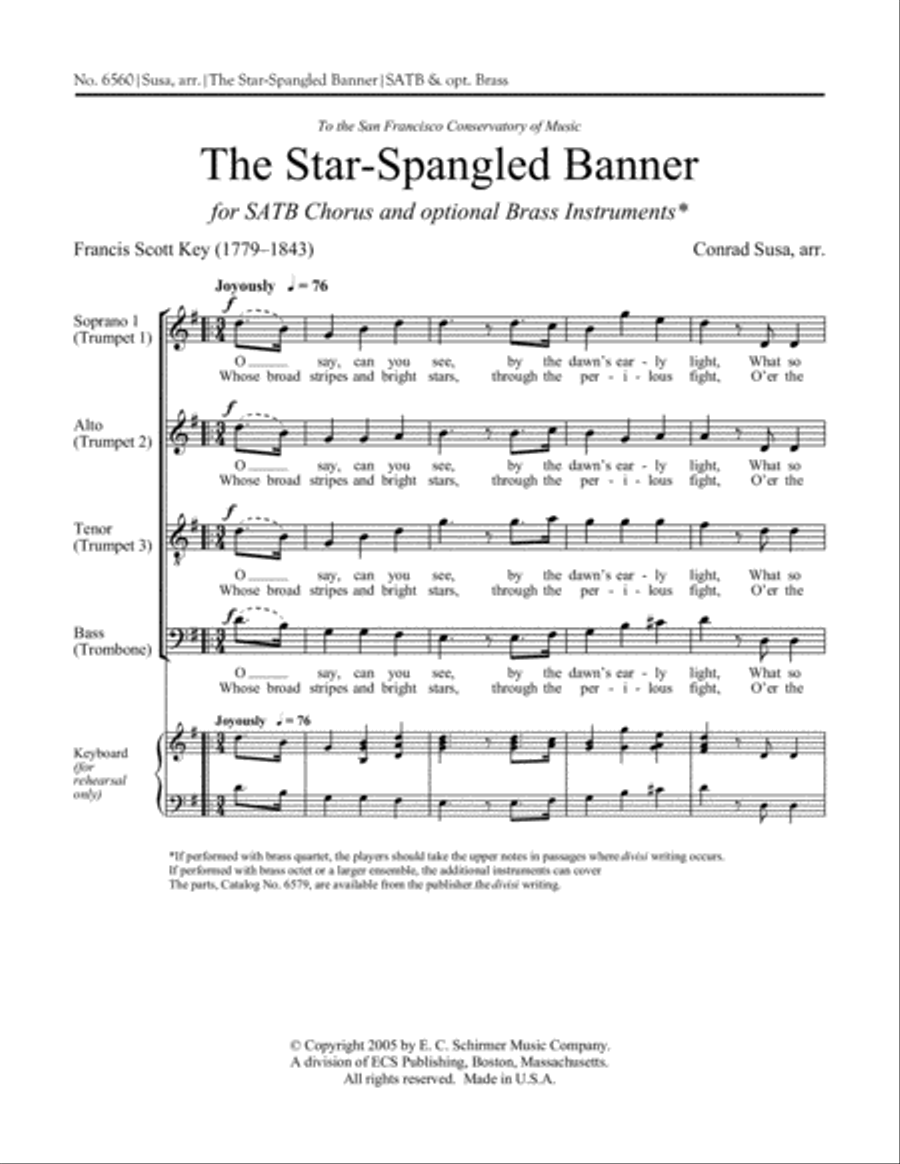 The Star-Spangled Banner 4-Part scores gallery preview page 2