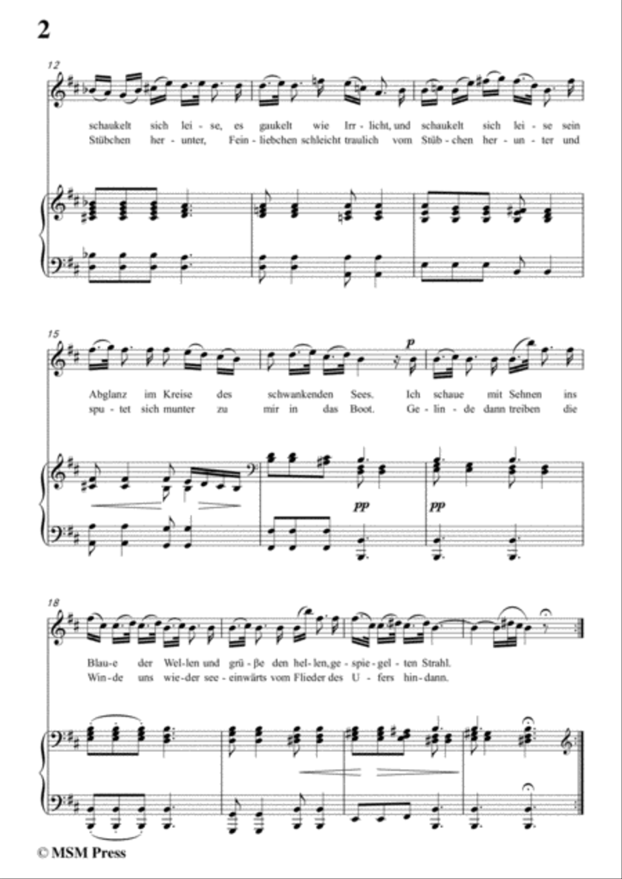Schubert-Des Fischers Liebesglück,in b minor,D.933,for Voice and Piano Voice Solo scores gallery preview page 4