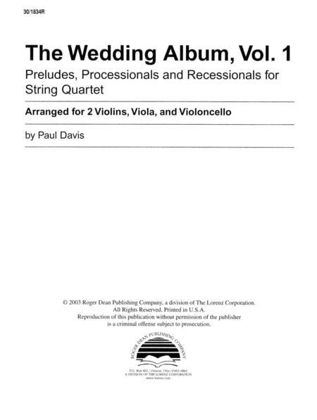 The Wedding Album, Volume 1