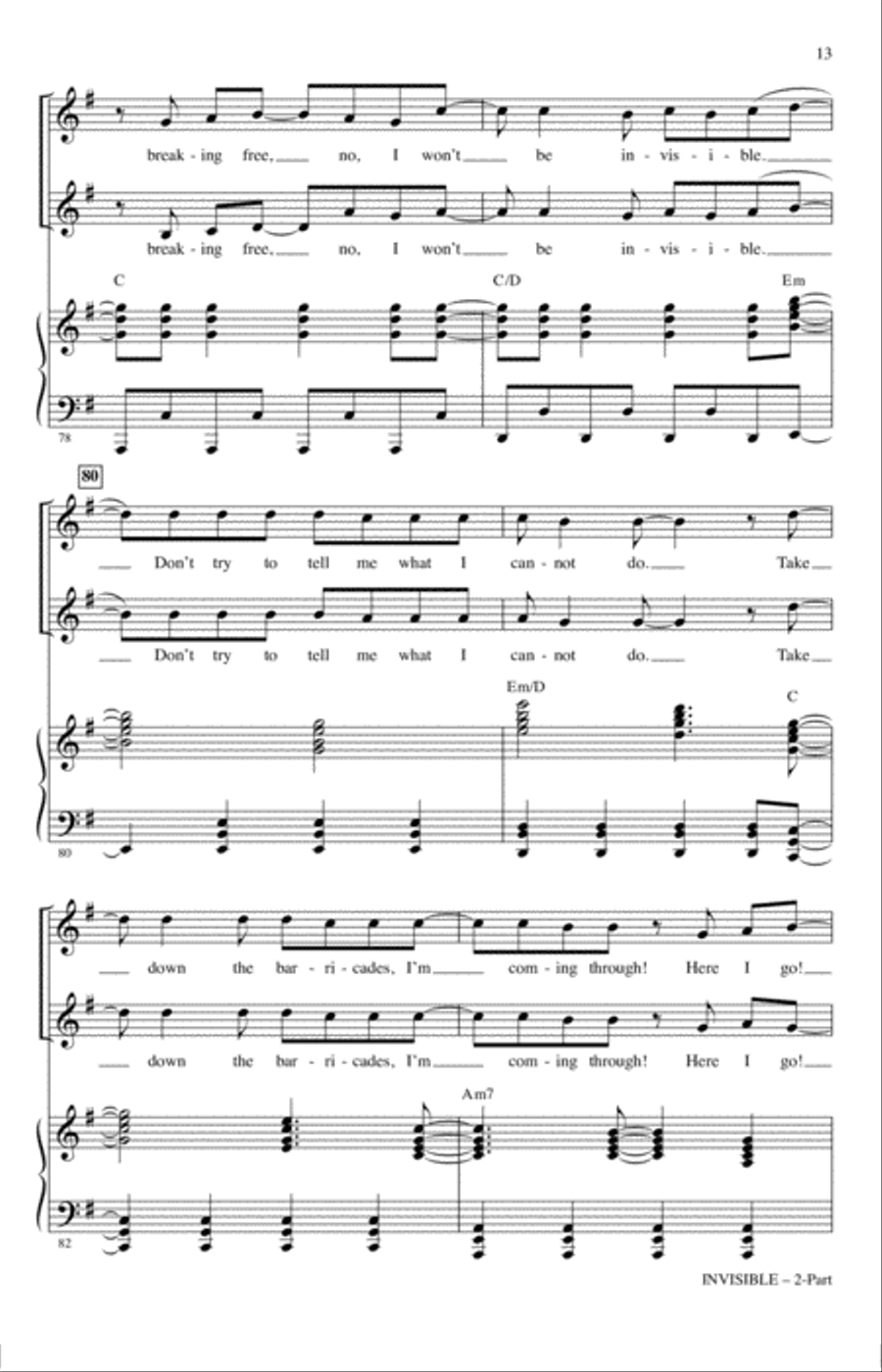Invisible (arr. Ed Lojeski) 2-Part scores gallery preview page 12