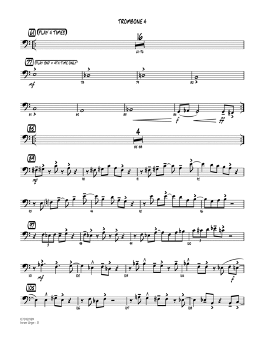 Inner Urge - Trombone 4 Inner Urge - Trombone 4 Trombone scores gallery preview page 2