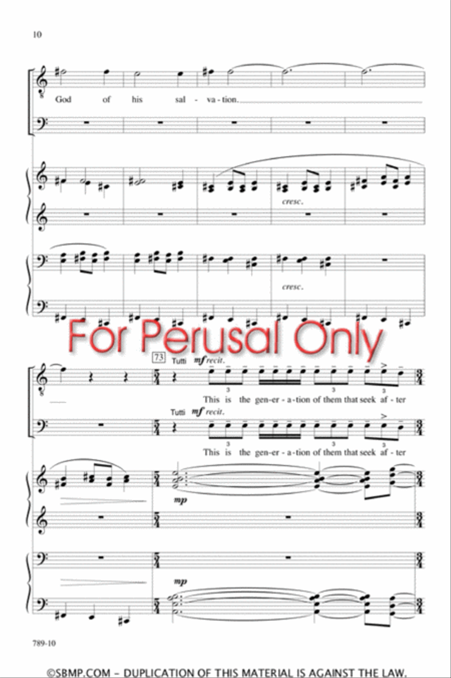 Psalm 24 - SATB Octavo 4-Part scores gallery preview page 9