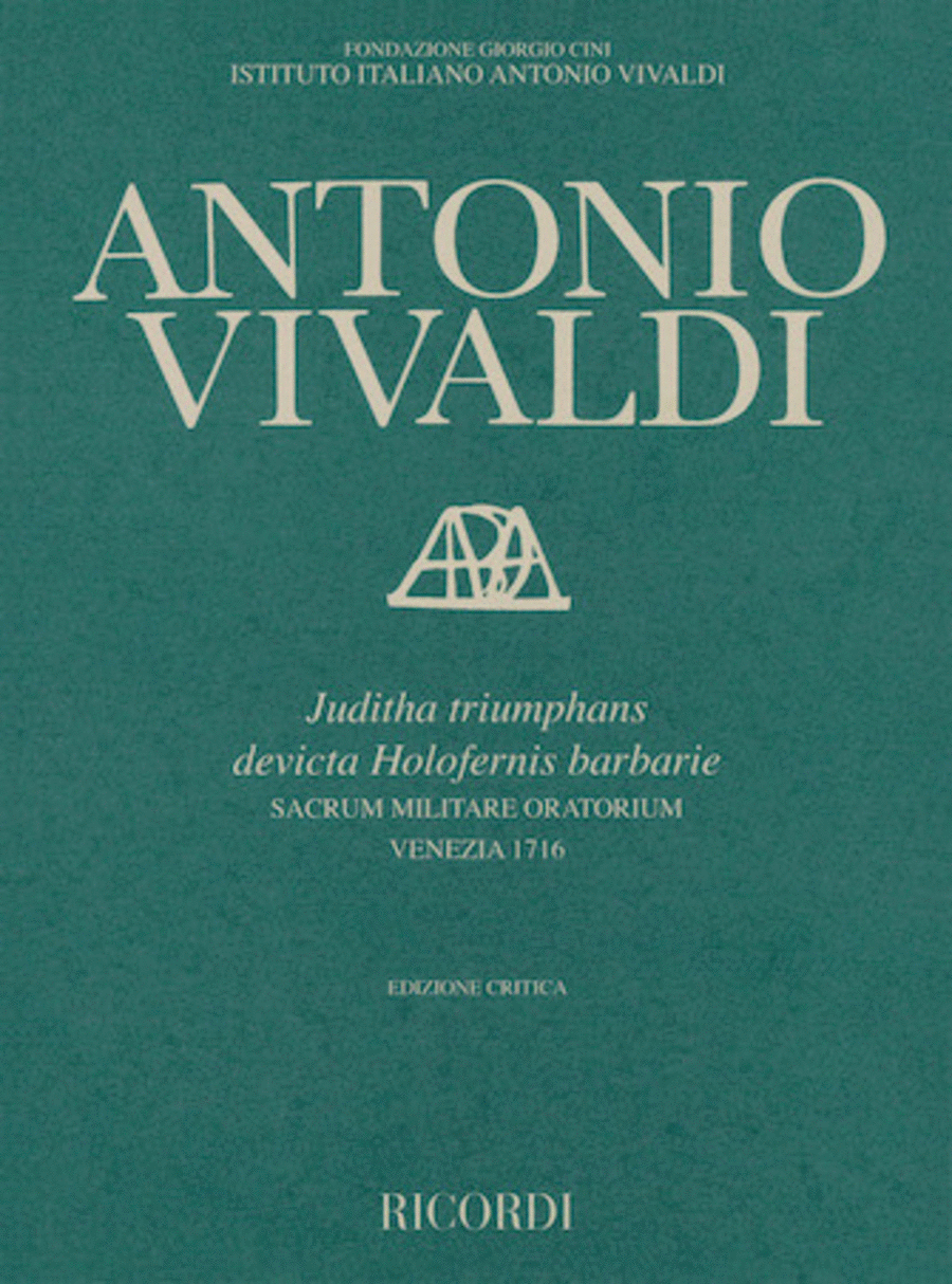 Juditha Triumphans Devicta Holofernis Barbarie Rv644 Vocal Score Edizione Critica