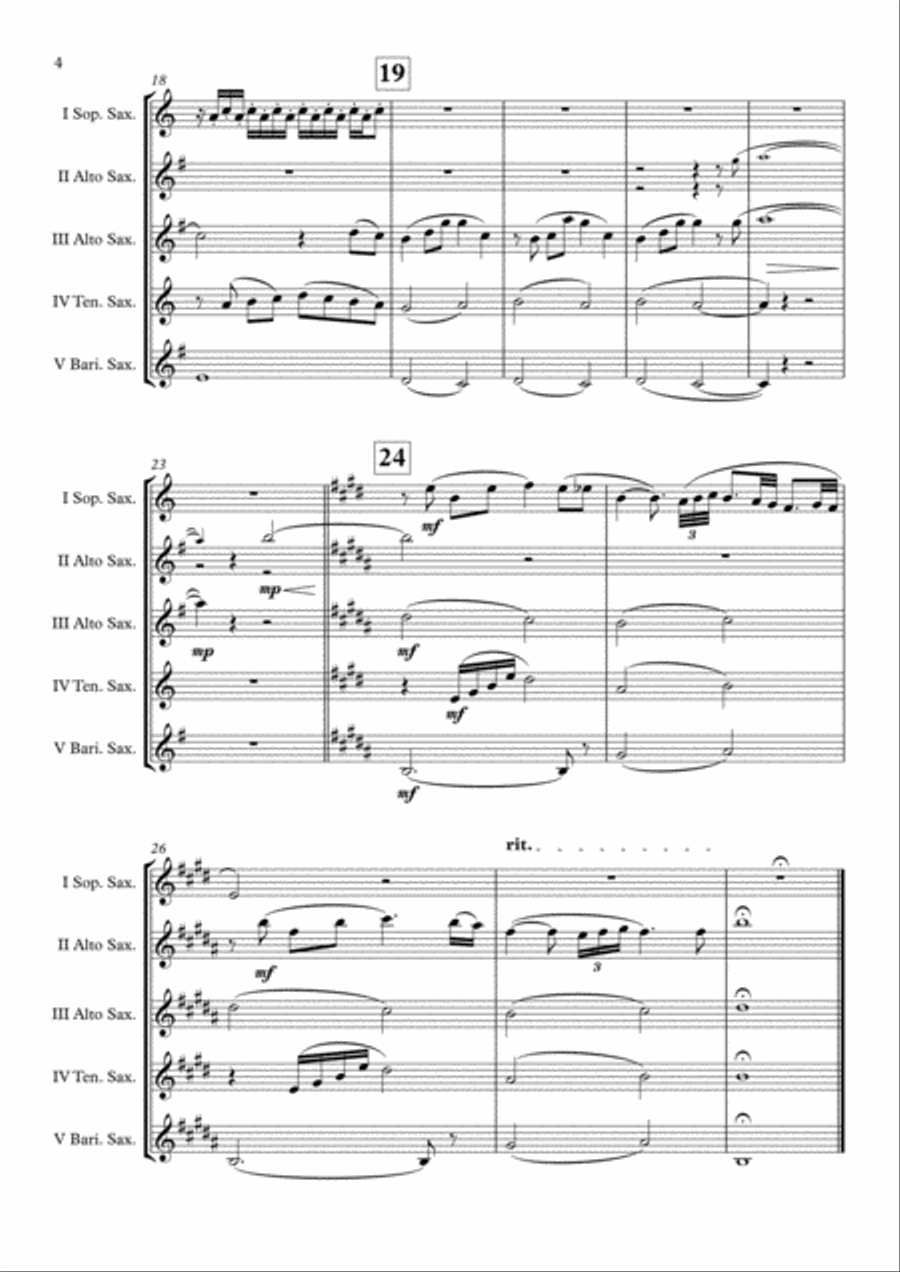 Where Are You Christmas? Saxophone Quintet scores gallery preview page 5