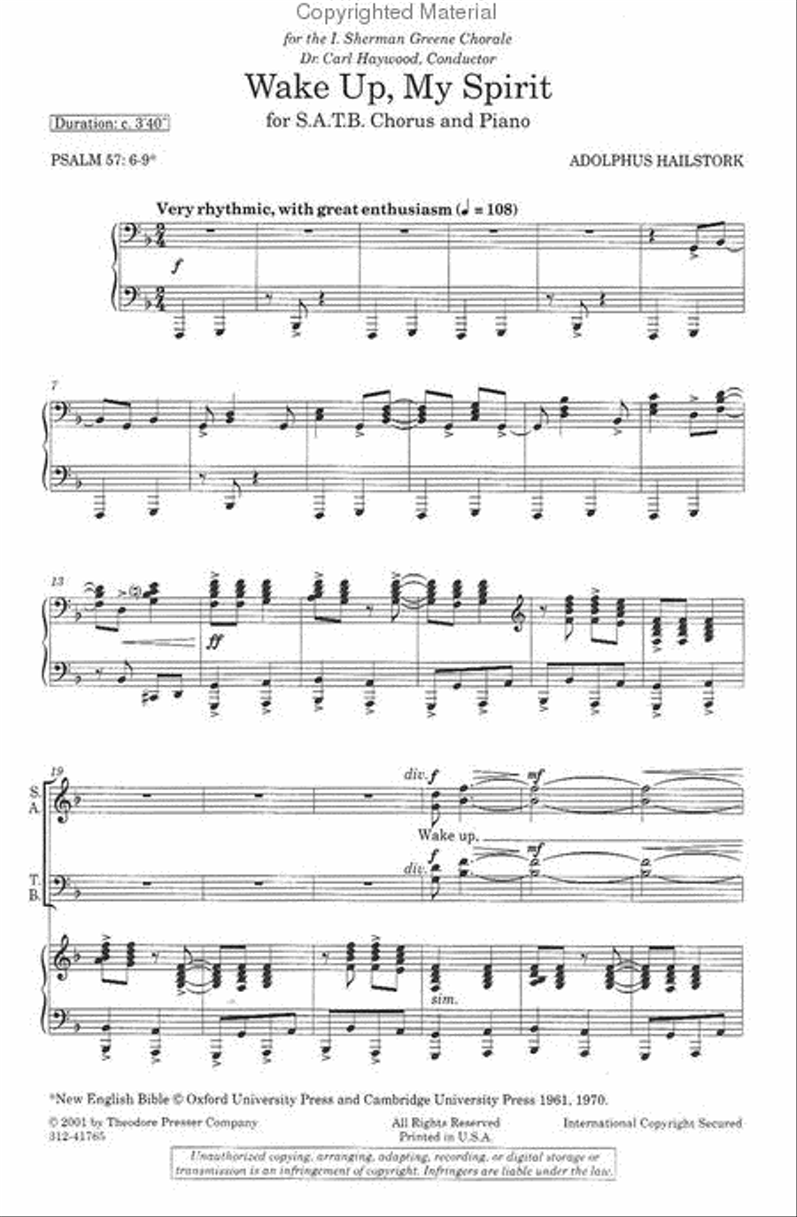 Wake Up, My Spirit Wake Up, My Spirit 4-Part scores gallery preview page 2