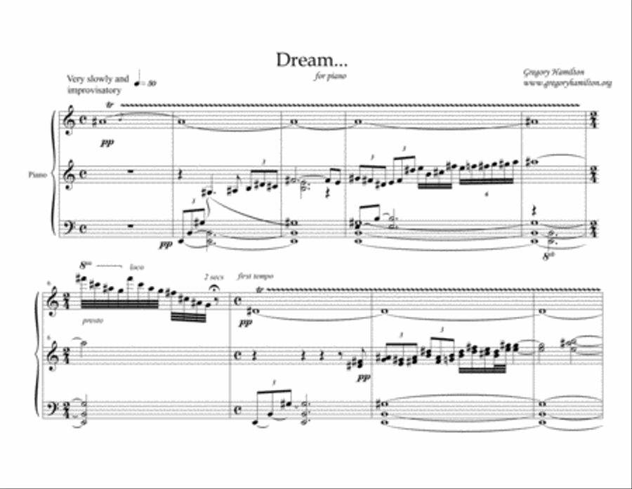 Dream... for Solo Piano Dream... for Solo Piano Piano Solo scores gallery preview page 1