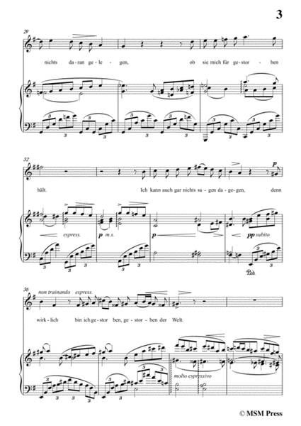 Mahler-Ich bin der Welt abhanden gekommen in G Major,for Voice and Piano image number null