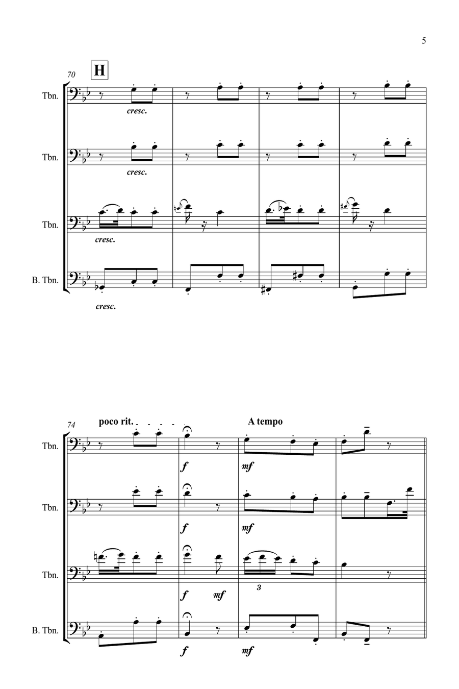 La Donna è Mobile - Trombone Choir Brass Quartet scores gallery preview page 5