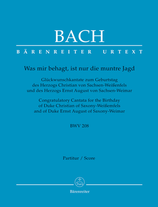 Book cover for Was mir behagt, ist nur die muntre Jagd, BWV 208
