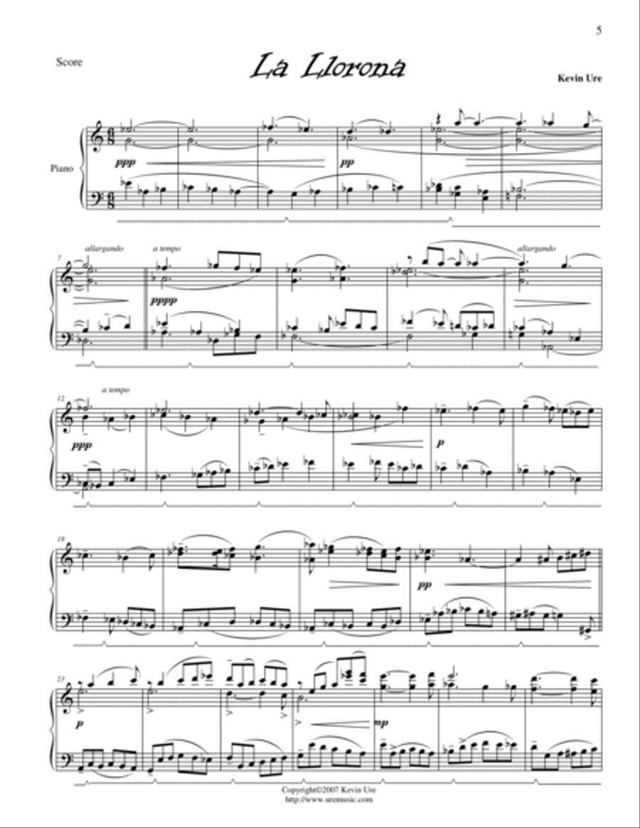 La Llorona for Piano Piano Solo scores gallery preview page 5