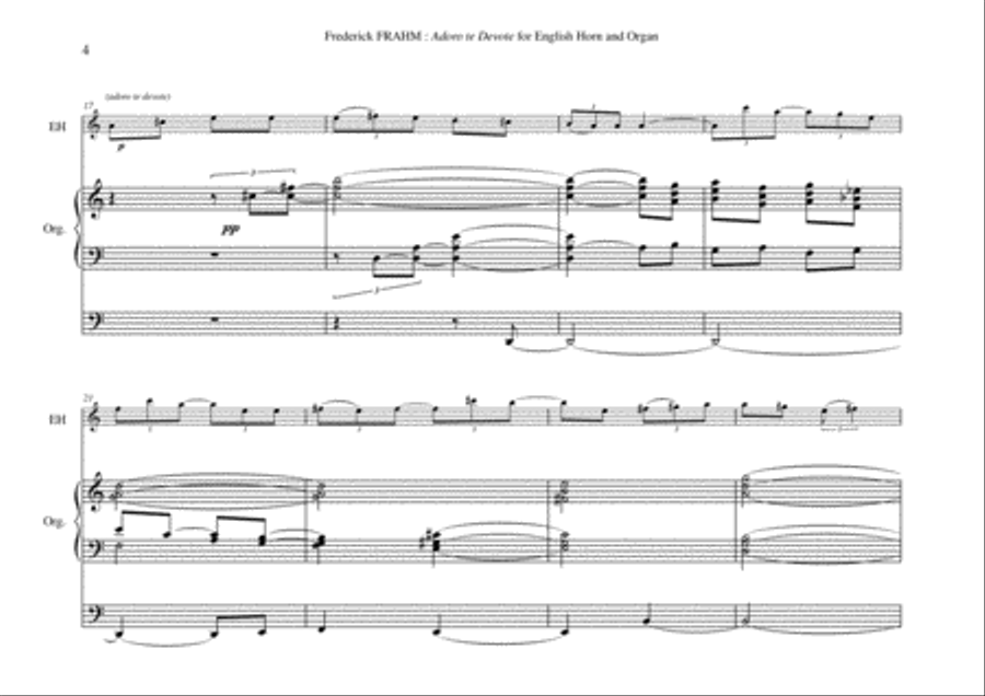 Frederick Frahm: Adoro Te Devote for english horn in F and organ English Horn scores gallery preview page 4