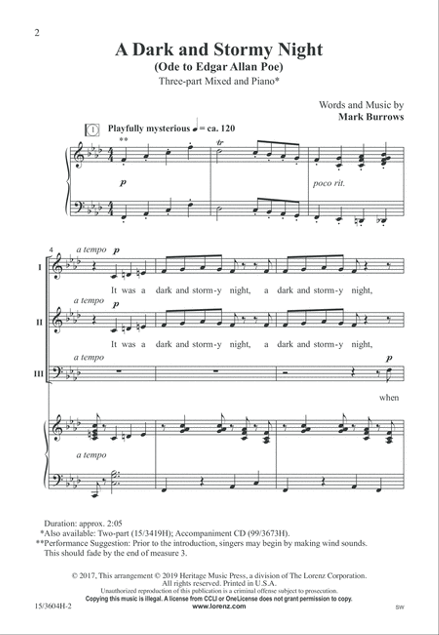 A Dark and Stormy Night A Dark and Stormy Night 3-Part scores gallery preview page 2