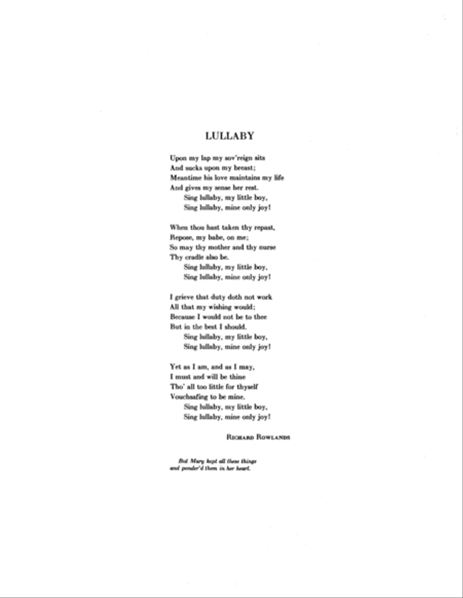 Lullaby (Upon my lap my sov'reign sits) 4-Part scores gallery preview page 1