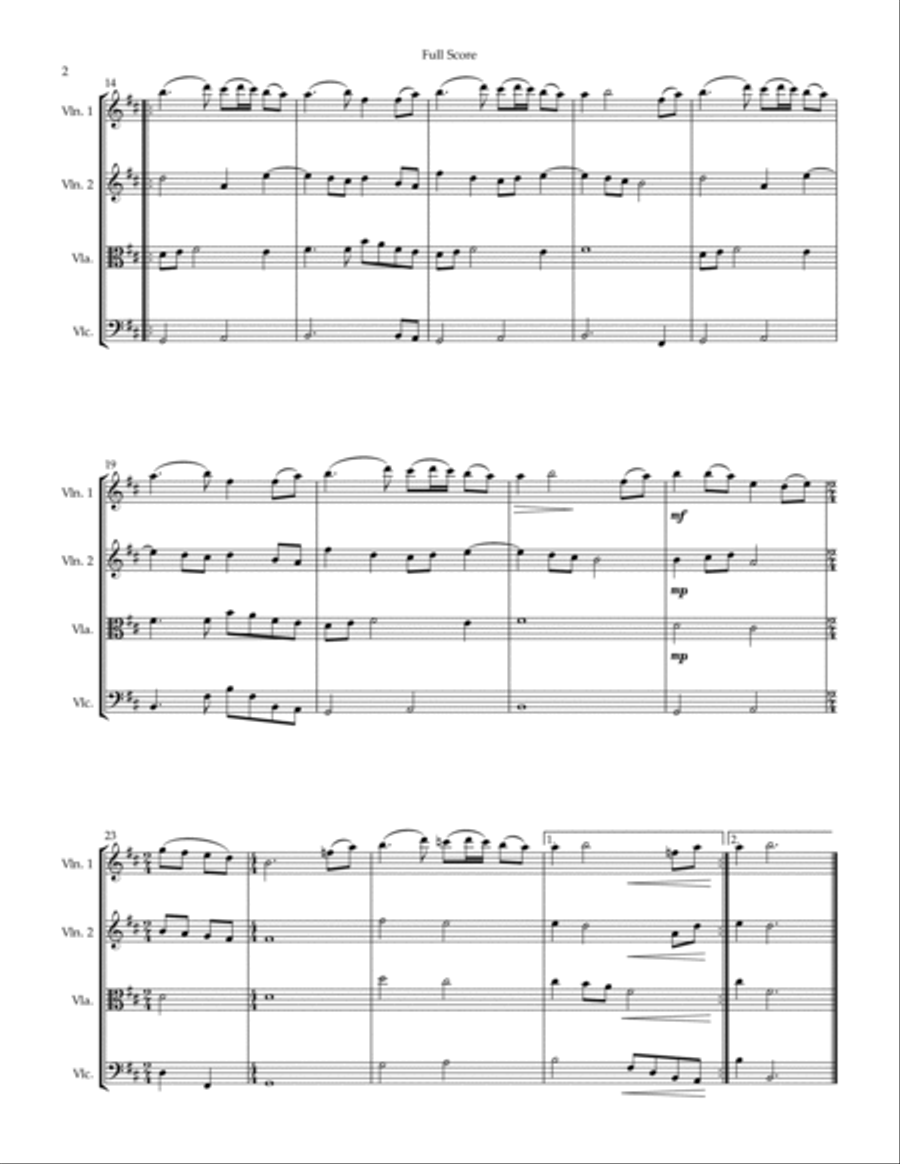 Braveheart - Main Title Braveheart - Main Title String Quartet scores gallery preview page 2