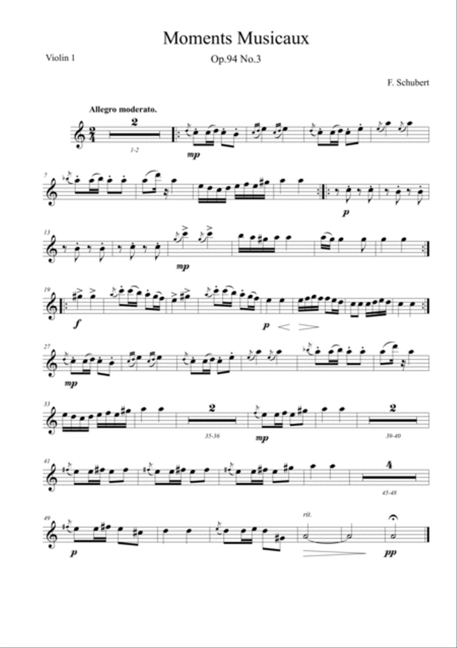 Moments Musicaux No.3 in Am Piano Quintet scores gallery preview page 5