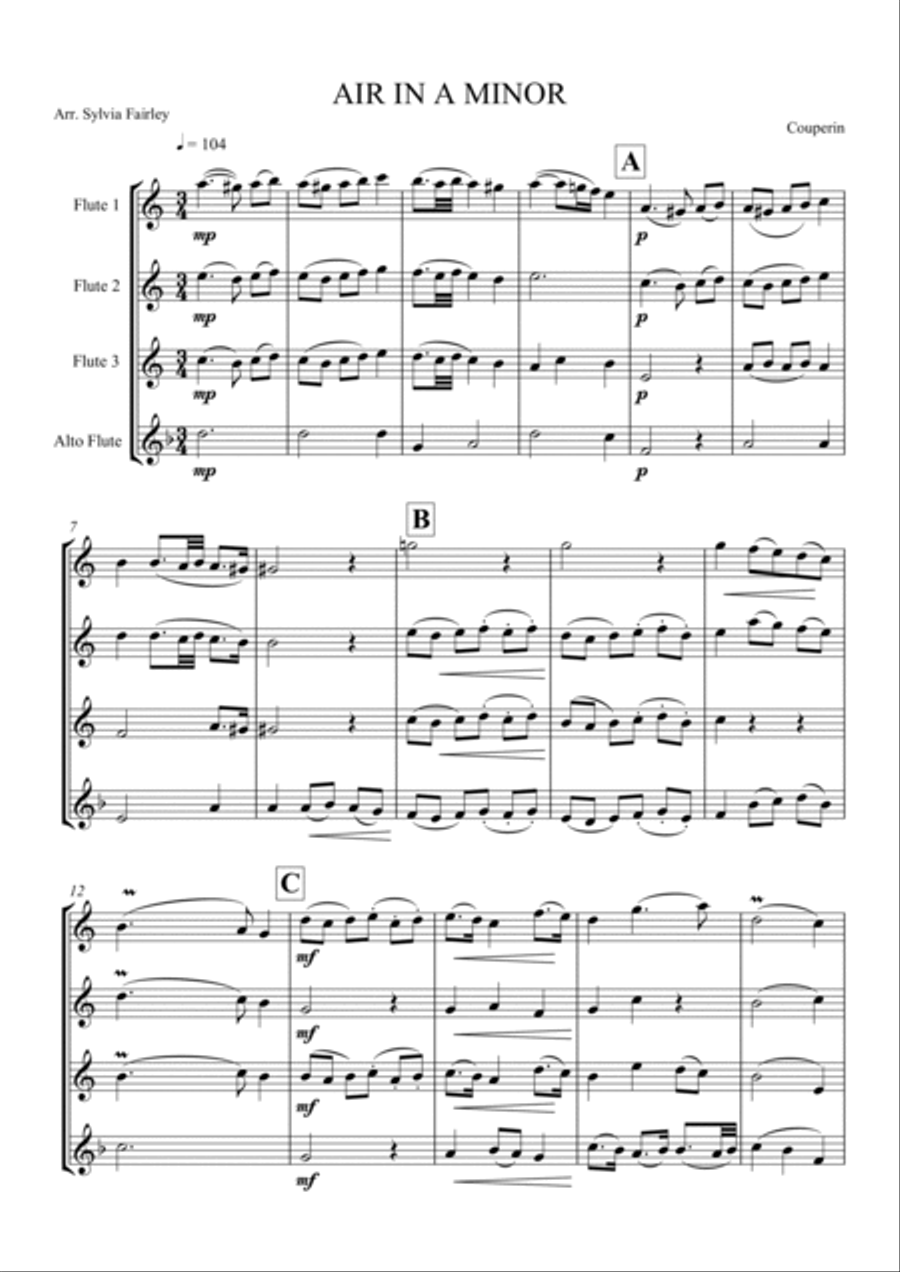 Air in A minor Woodwind Ensemble scores gallery preview page 2