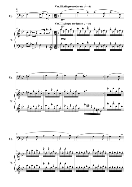 Filiberto PIERAMI: VARIAZIONI PER FAGOTTO E PIANOFORTE SU UN TEMA ORIGINALE (op.18) (ES 531)