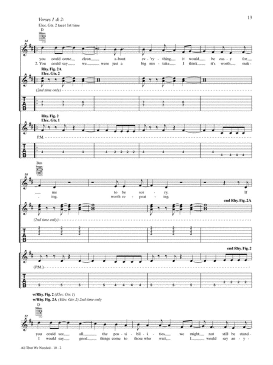 All That We Needed Guitar Tablature scores gallery preview page 2