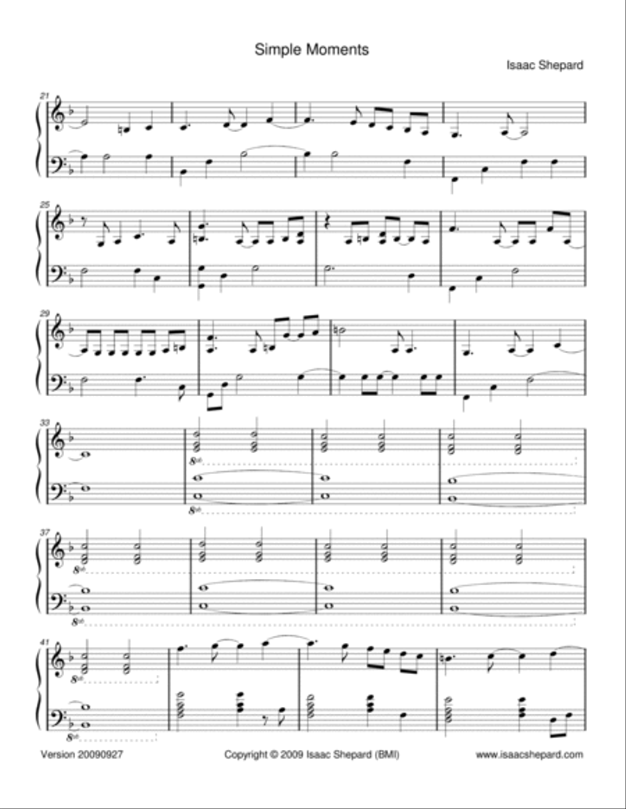 Simple Moments Piano Solo scores gallery preview page 2