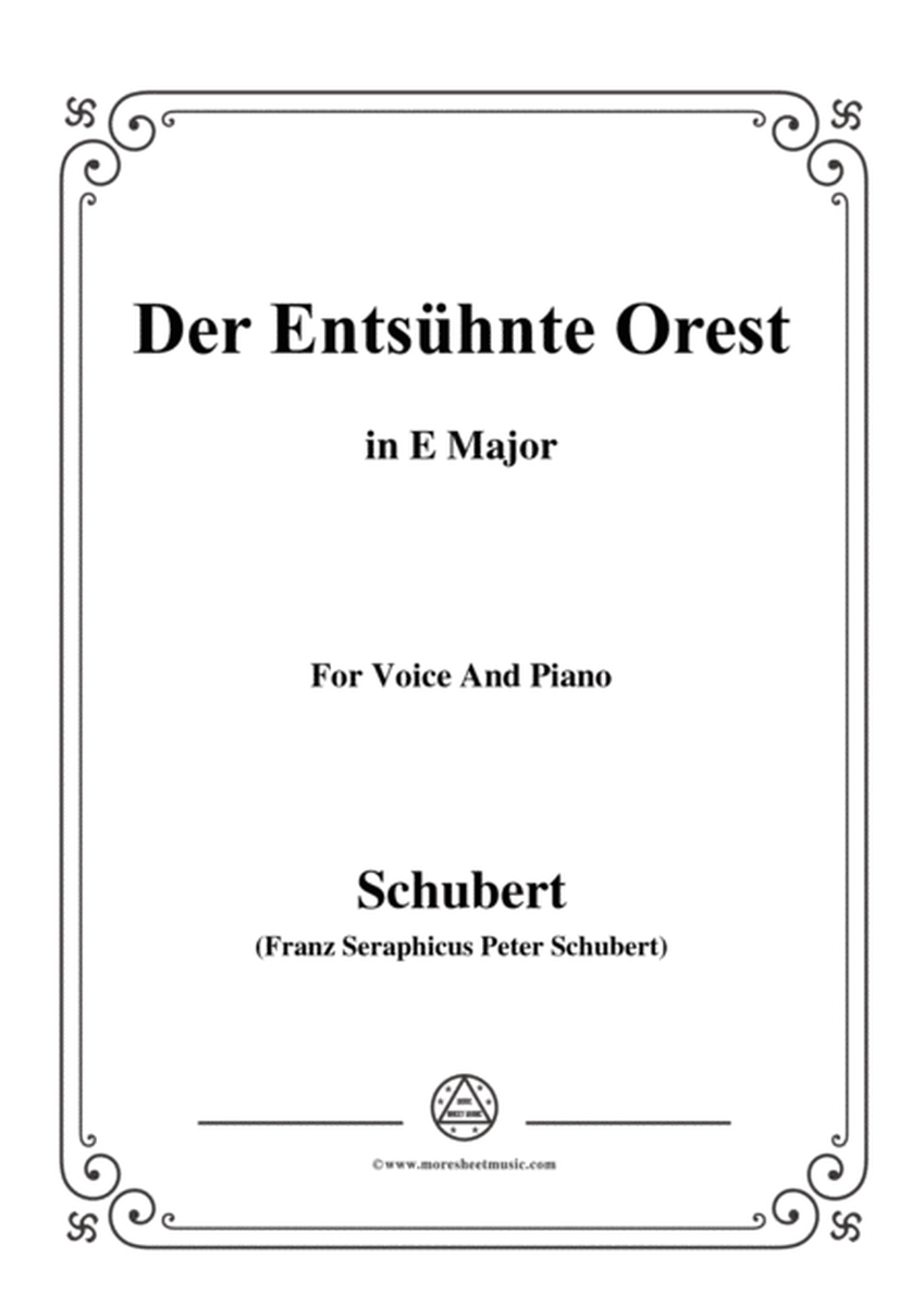 Schubert-Der Entsühnte Orest,in E Major,for Voice&Piano image number null