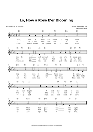 Lo, How a Rose E'er Blooming (Key of D-Flat Major)