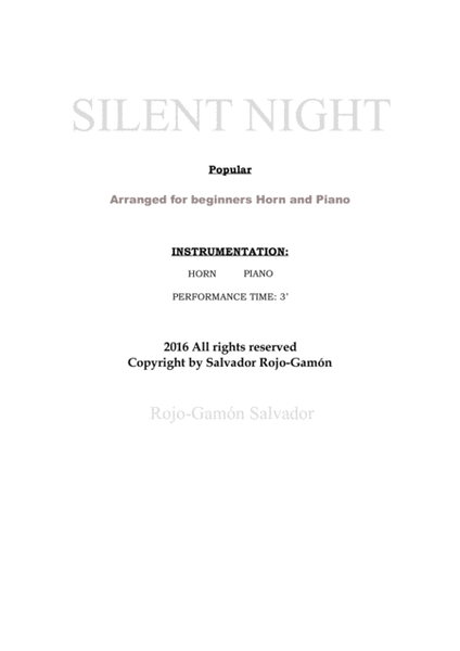 Silent Night (For Horn and Piano) image number null