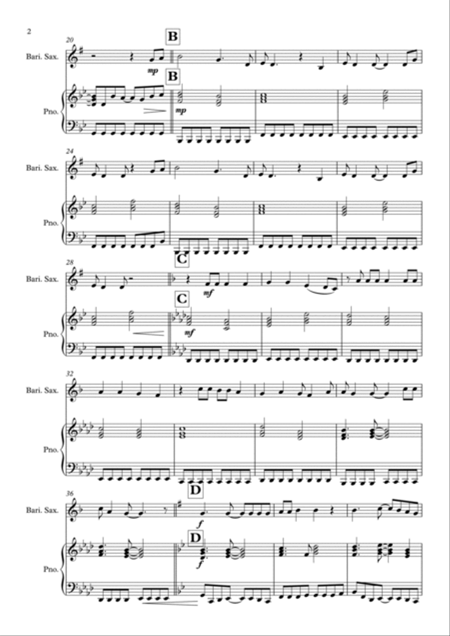 Heaven Is A Place On Earth Baritone Saxophone scores gallery preview page 2