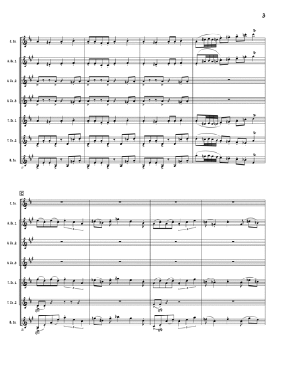 Octopus Tanz (Saxophone Septet) Woodwind Ensemble scores gallery preview page 3