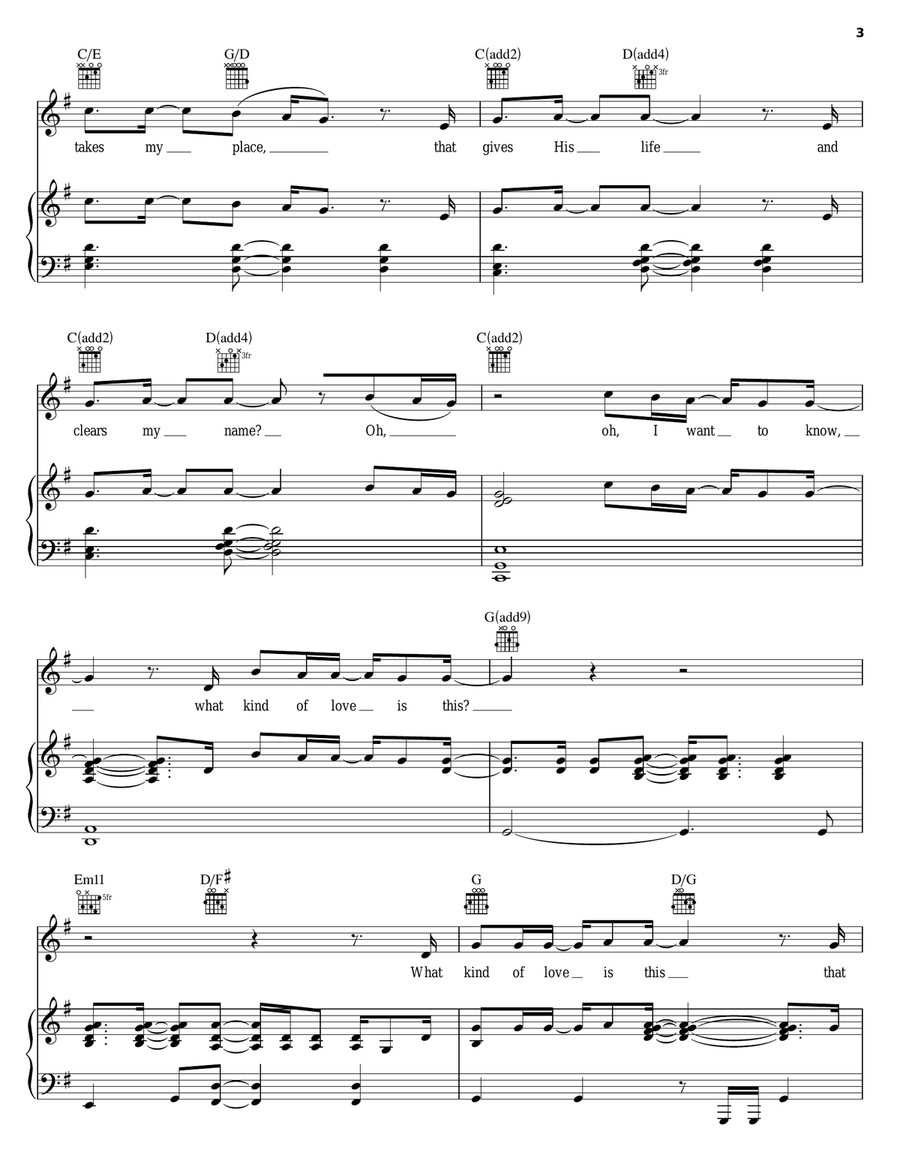 What Kind Of Love Is This Piano, Vocal, Guitar scores gallery preview page 3