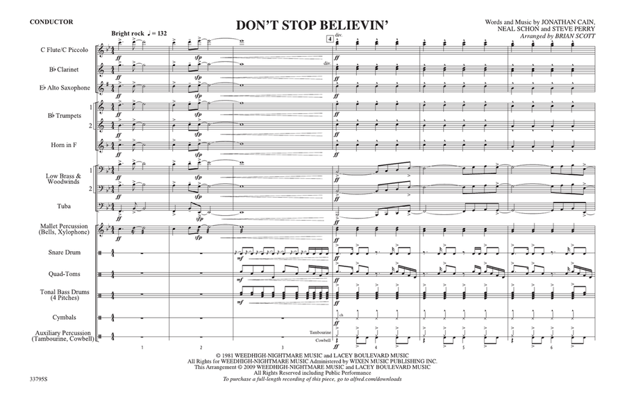 Don't Stop Believin': Score