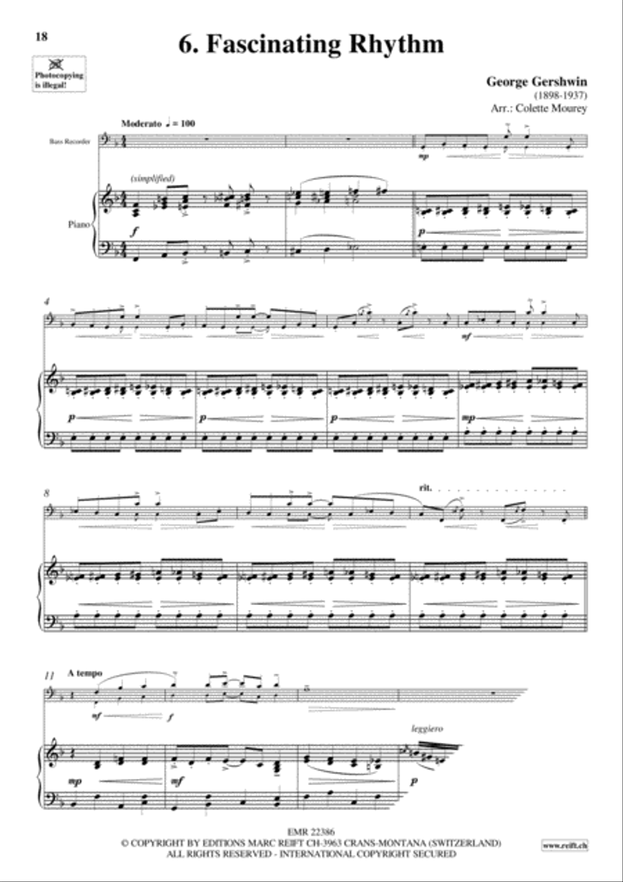 Gershwin 20 Greatest Hits Bass Recorder scores gallery preview page 8