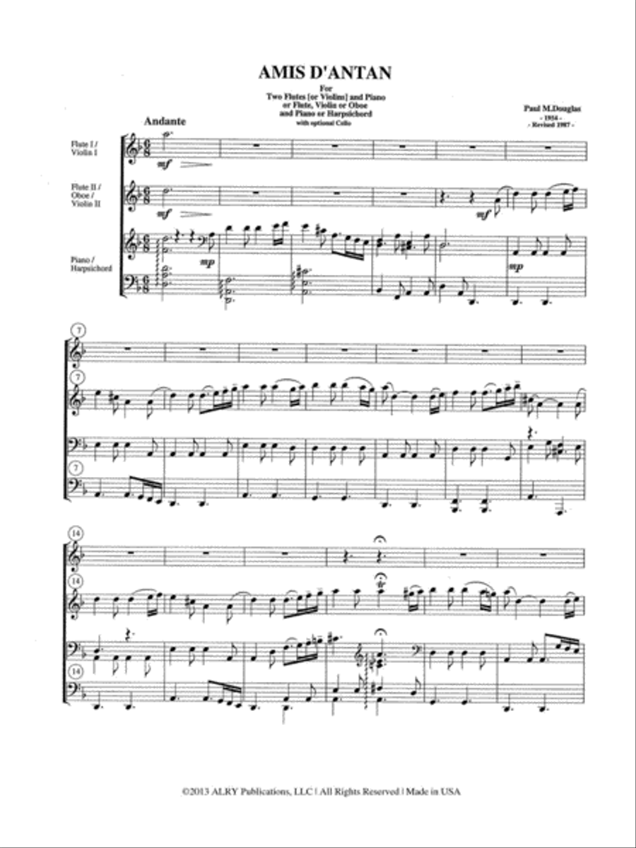Amis d'Antan Flute Duet scores gallery preview page 2