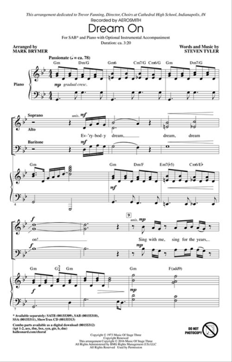 Dream On Dream On 3-Part scores gallery preview page 2