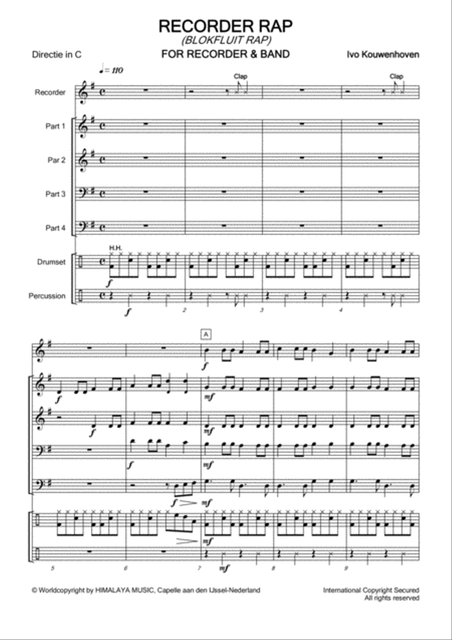 Recorder Rap Fanfare Band scores gallery preview page 3