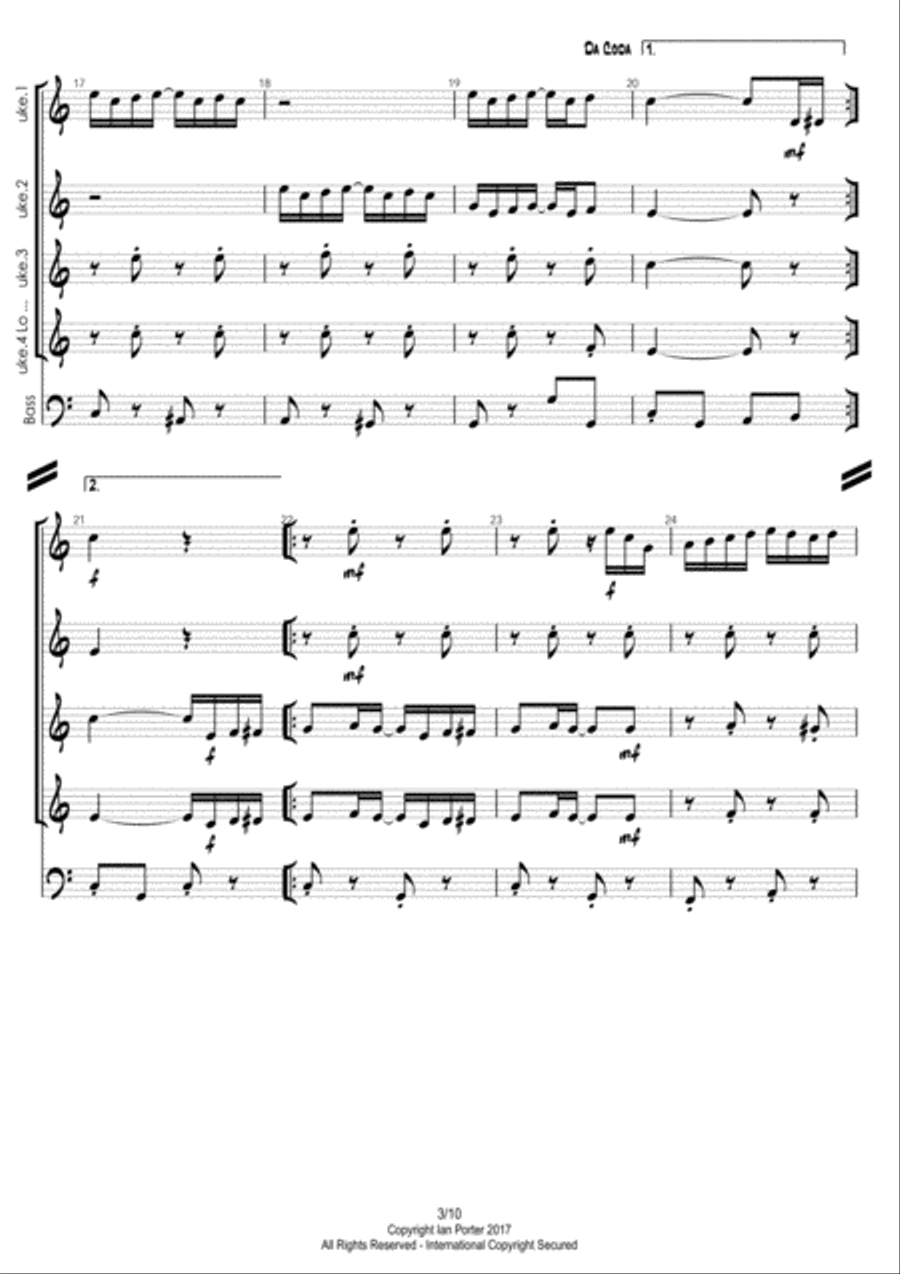 The Entertainer - Ukulele Ensemble Ukulele scores gallery preview page 6