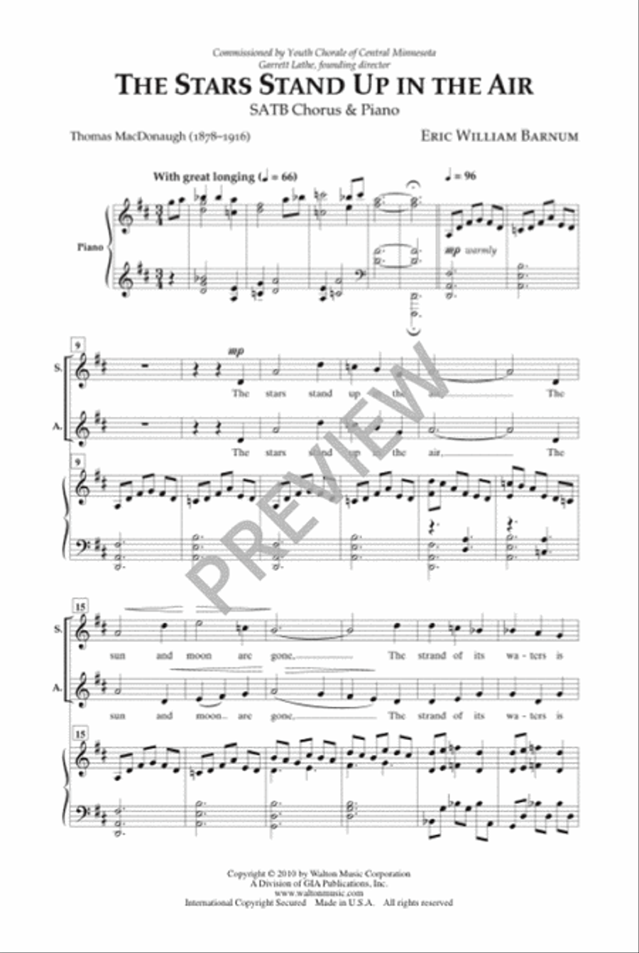 The Stars Stand Up in the Air 4-Part scores gallery preview page 4