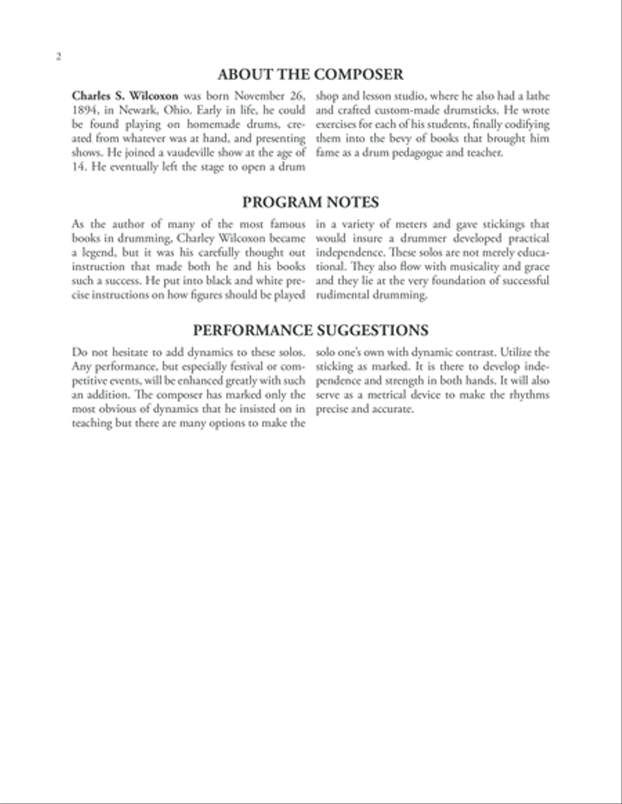 The Collected Solos of Charley Wilcoxon Percussion scores gallery preview page 2
