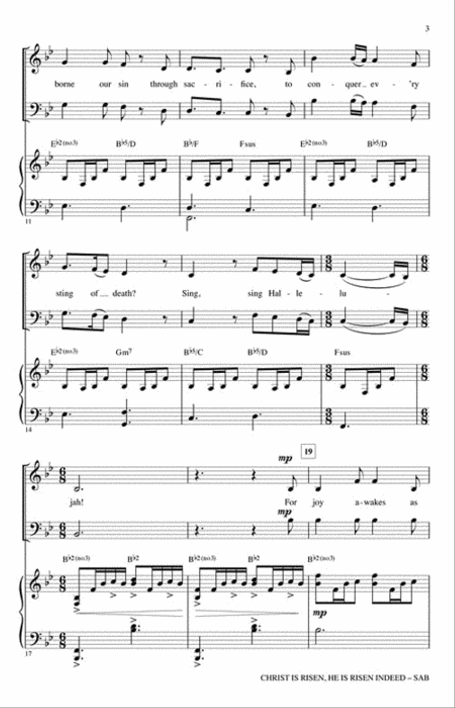 Christ Is Risen, He Is Risen Indeed 3-Part scores gallery preview page 3