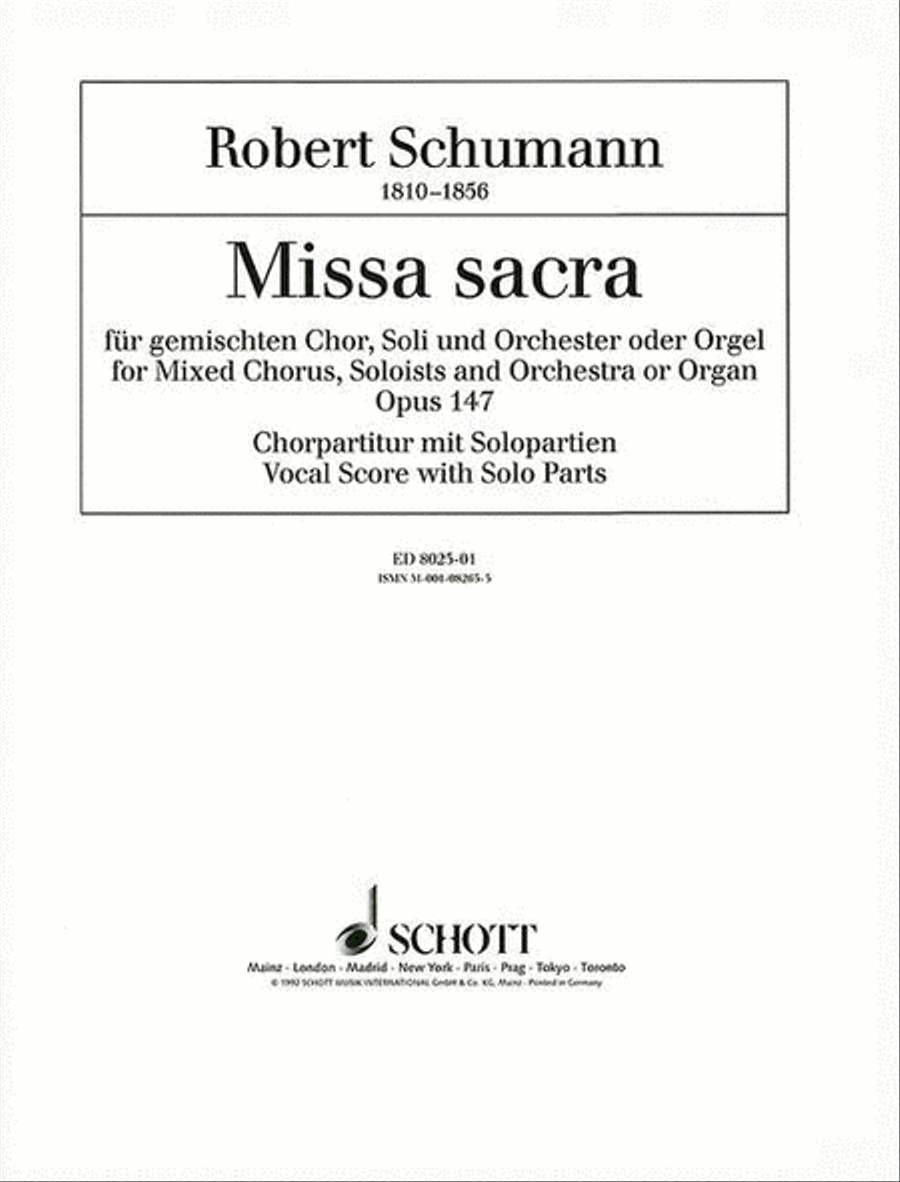 Missa Sacra Op. 147 4-Part scores gallery preview page 1