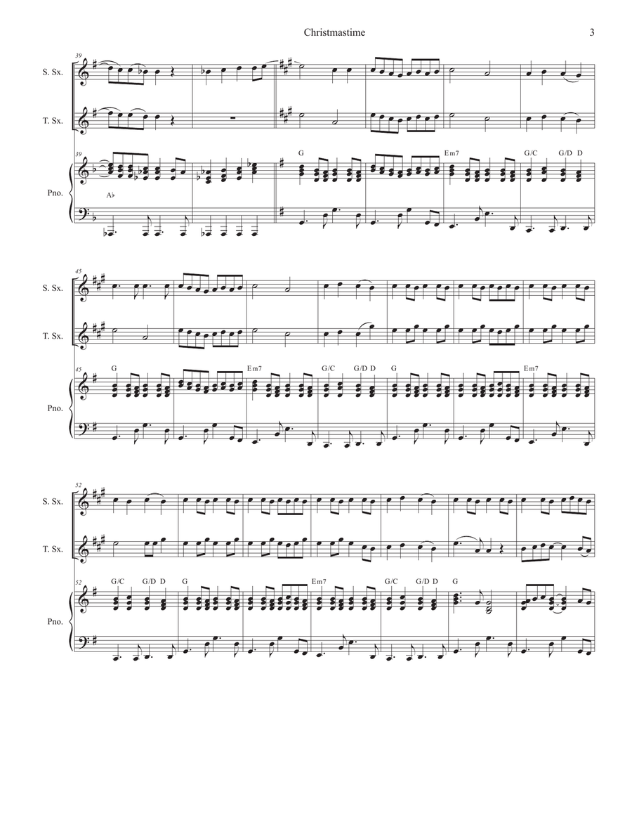 Christmastime Tenor Saxophone scores gallery preview page 3